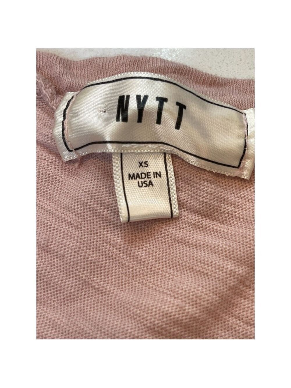 NYTT distressed sleeveless asymmetrical t-shirt top pink Sz XS - Picture 9 of 10